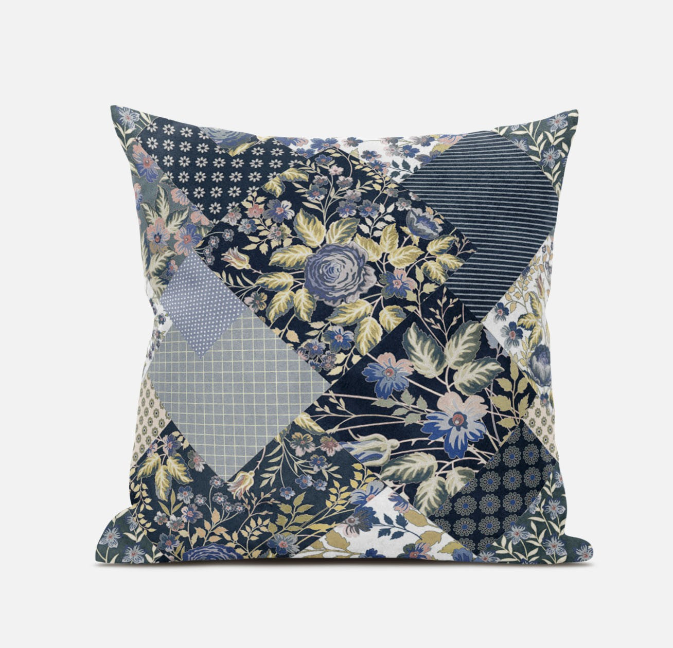 Black Yellow Floral Suede Pillow