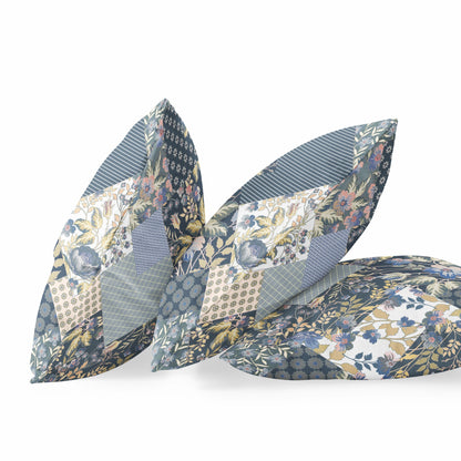 Black Yellow Floral Suede Pillow
