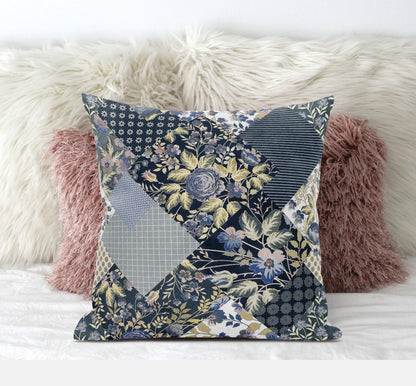 Black Yellow Floral Suede Pillow