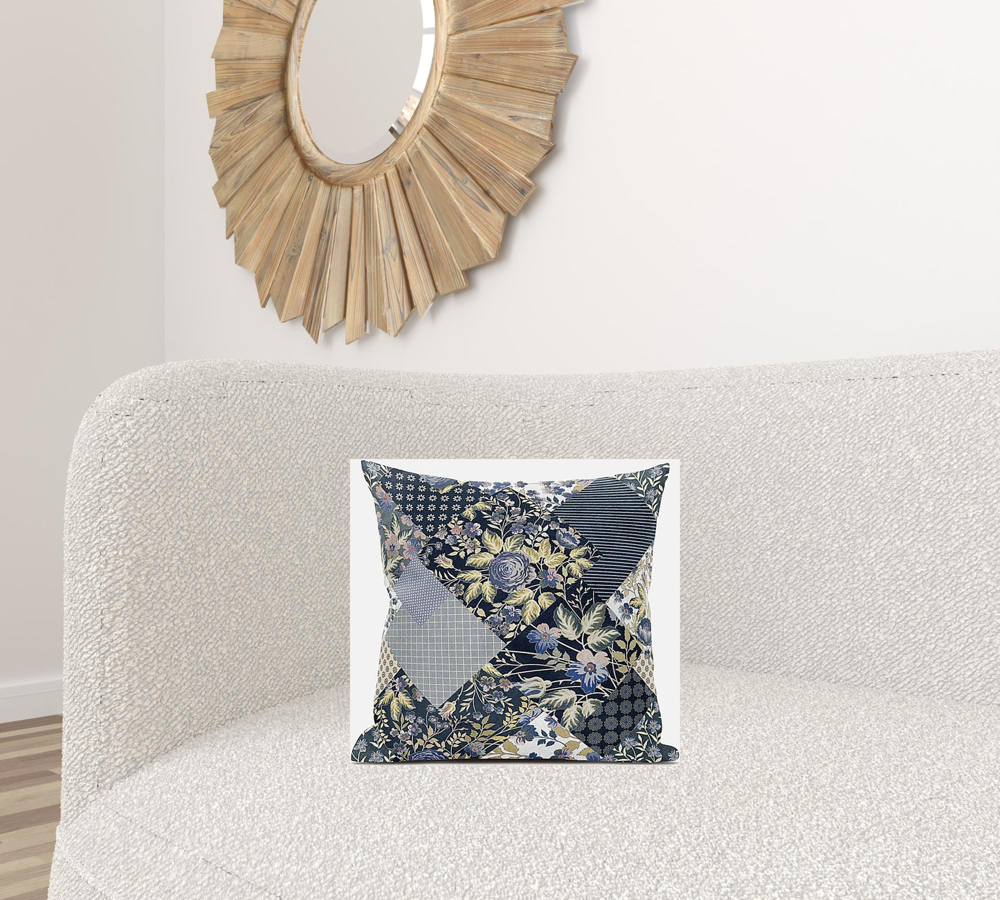 Black Yellow Floral Suede Pillow