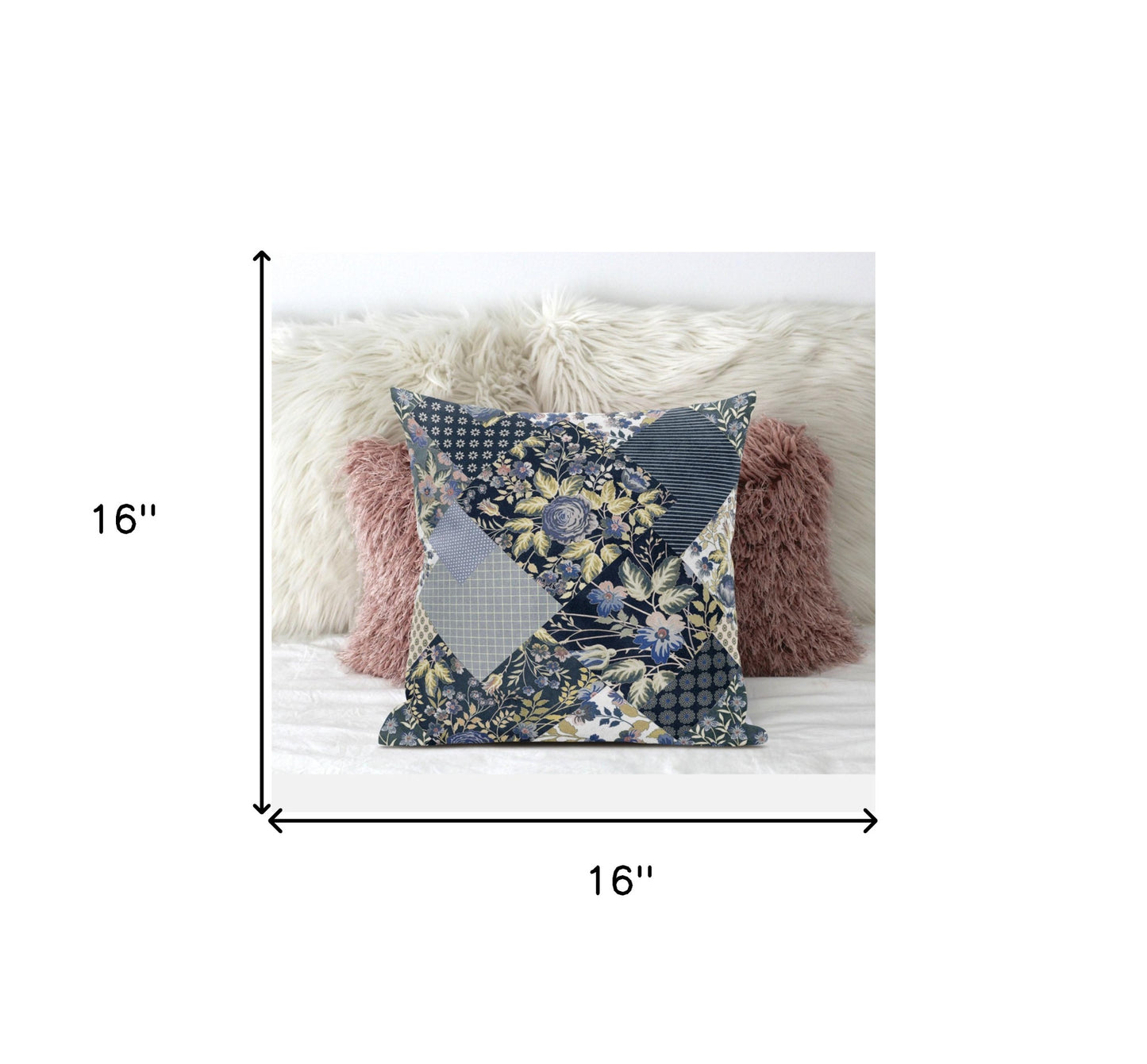 Black Yellow Floral Suede Pillow