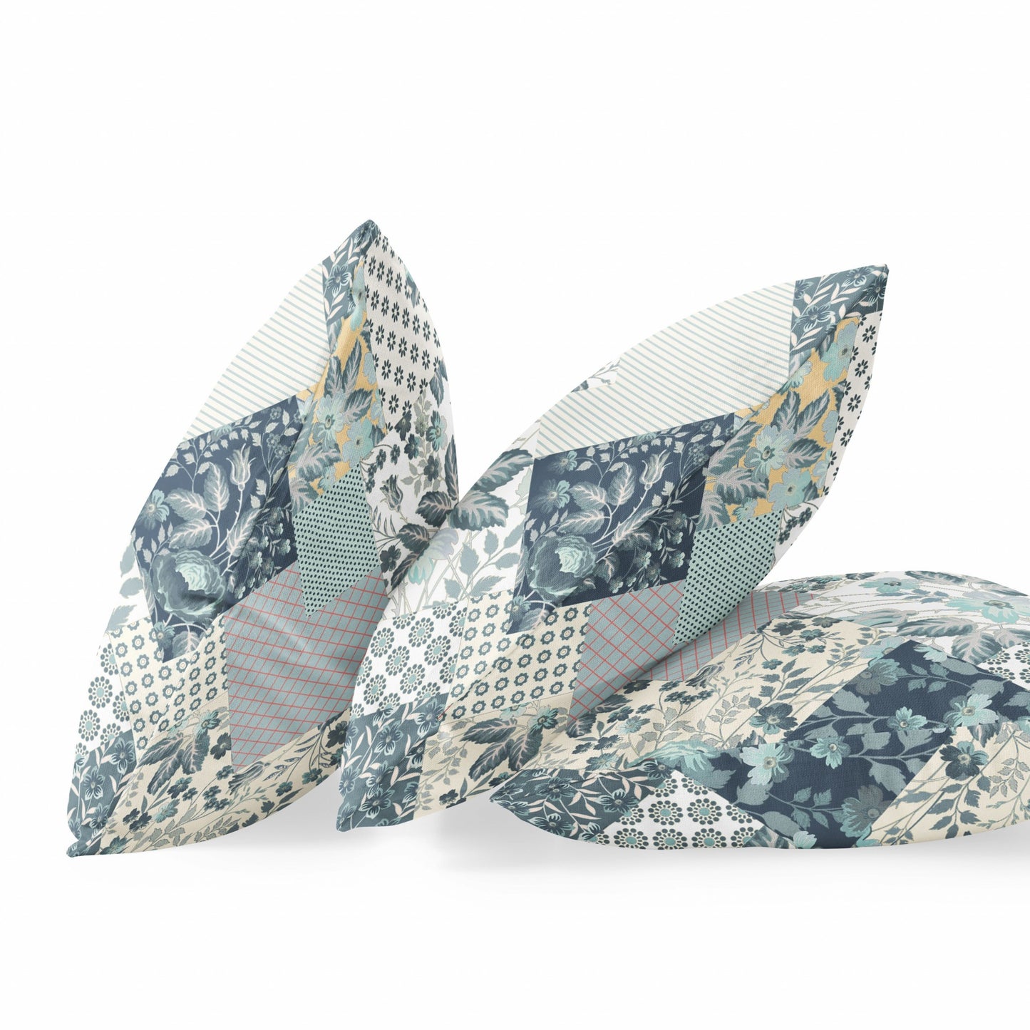 Gray White Floral Suede Pillow