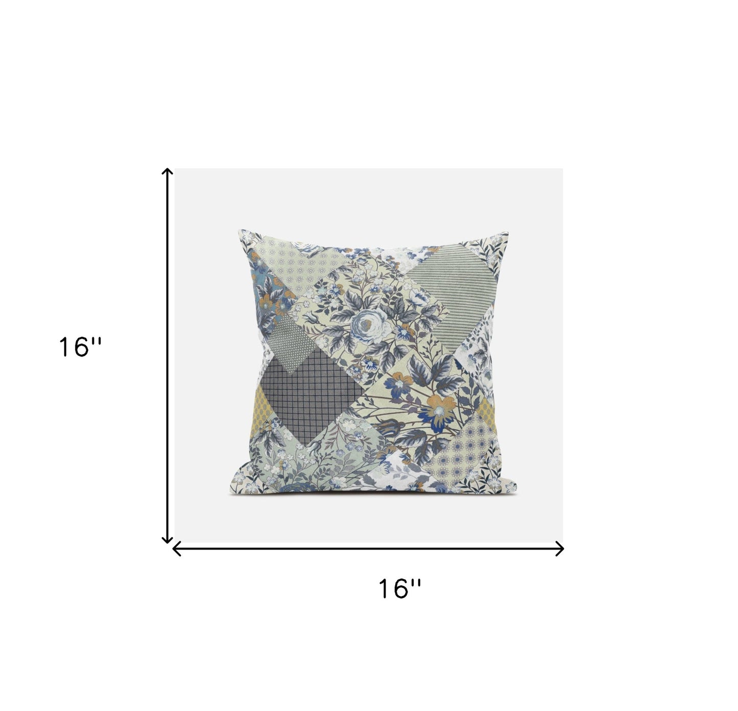Sage Cream Floral Suede Pillow