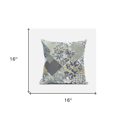 Sage Cream Floral Suede Pillow
