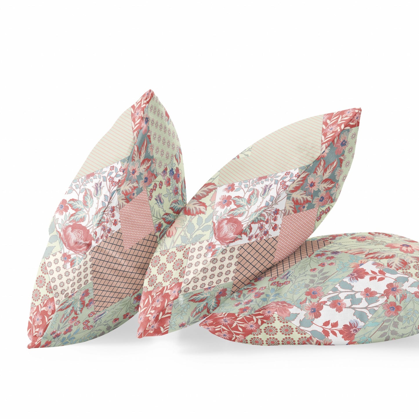 Red White Floral Suede Pillow