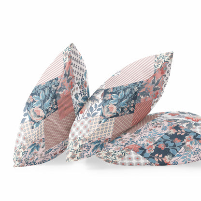White Pink Floral Suede Pillow
