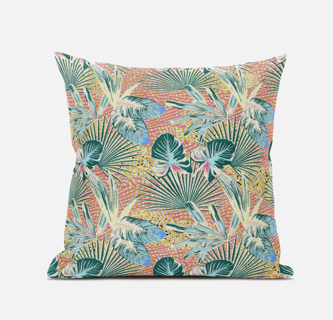 Blue Peach Tropical Suede Pillow