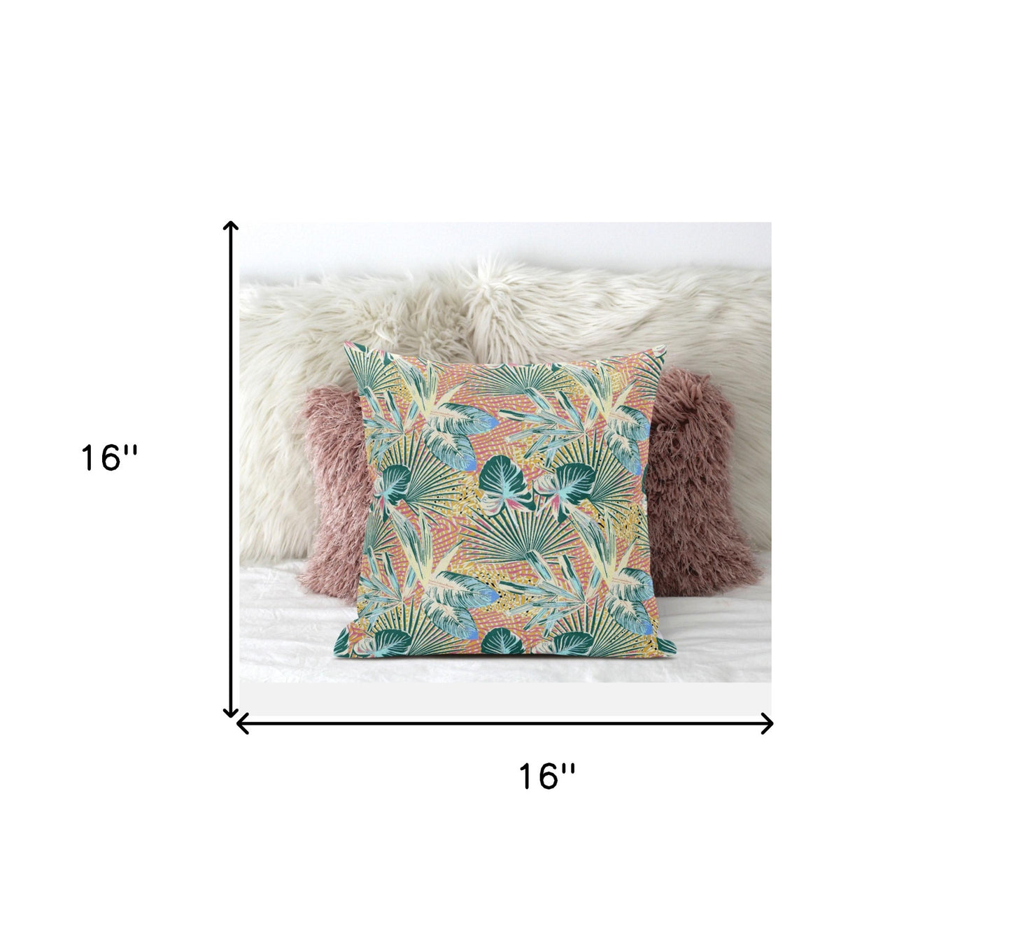 Blue Peach Tropical Suede Pillow