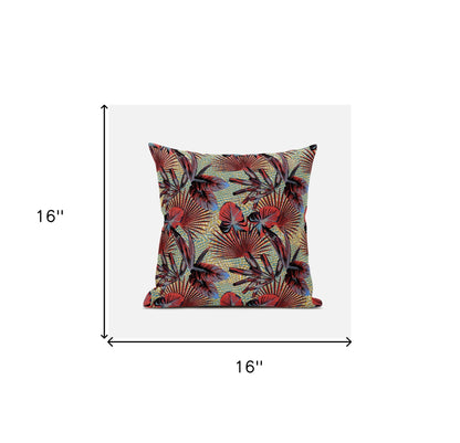 Red Yellow Tropical Suede Pillow