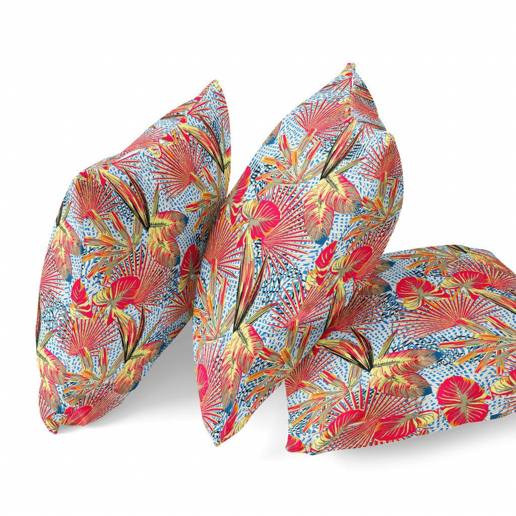 Crimson Yellow Tropical Suede Pillow