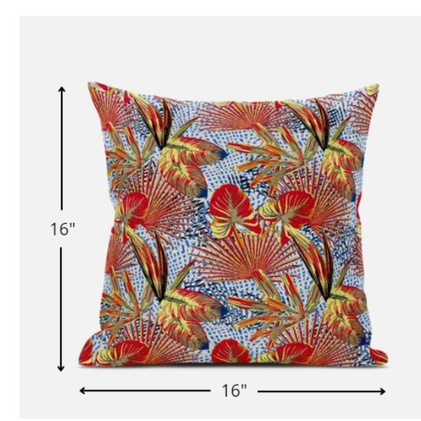 Crimson Yellow Tropical Suede Pillow