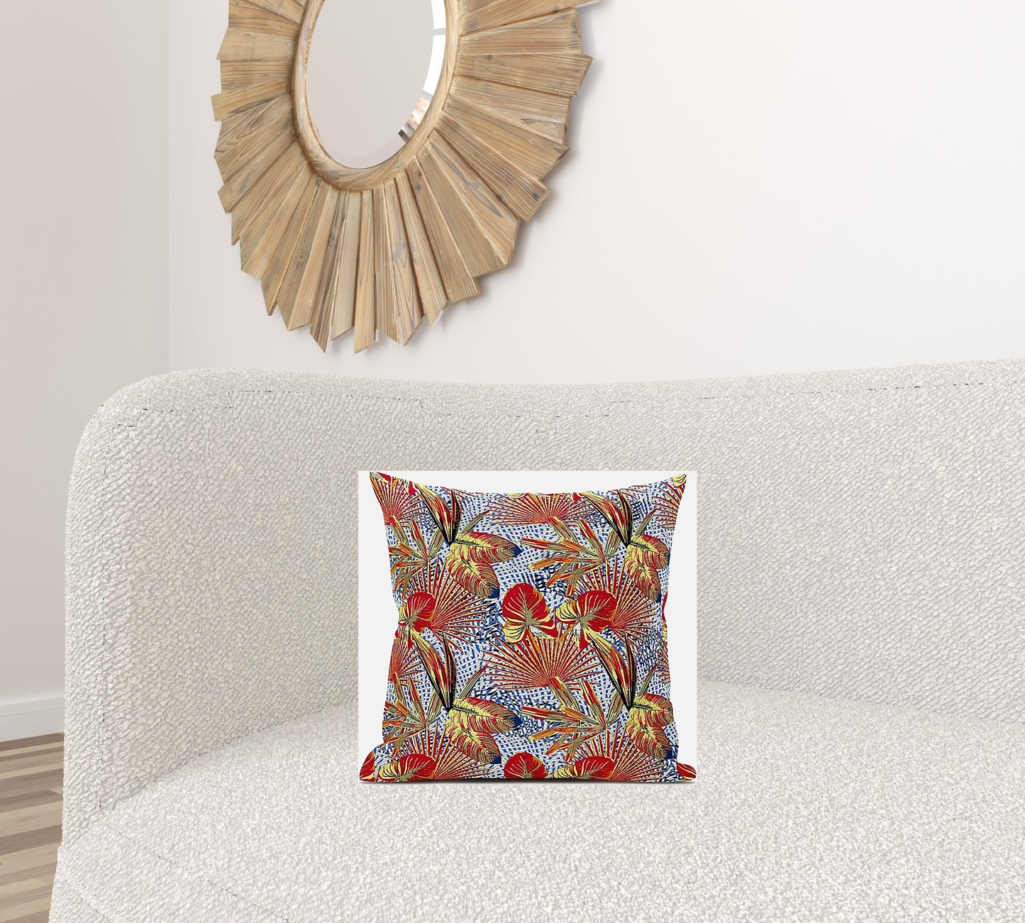 Crimson Yellow Tropical Suede Pillow