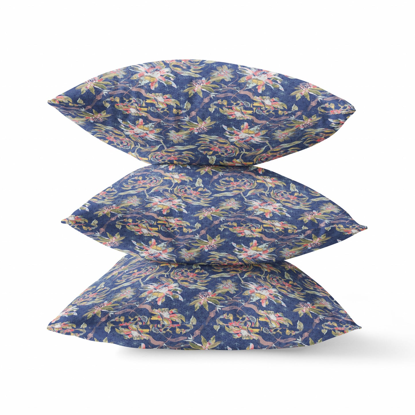 Blue Yellow Roses Suede Pillow