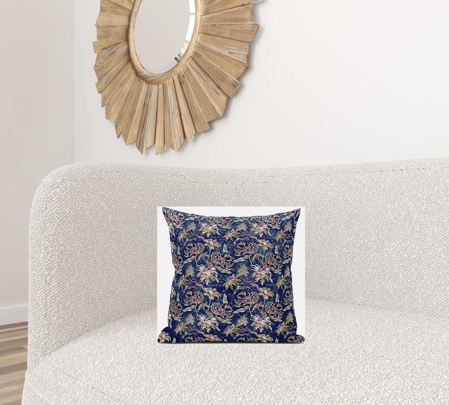 Blue Yellow Roses Suede Pillow