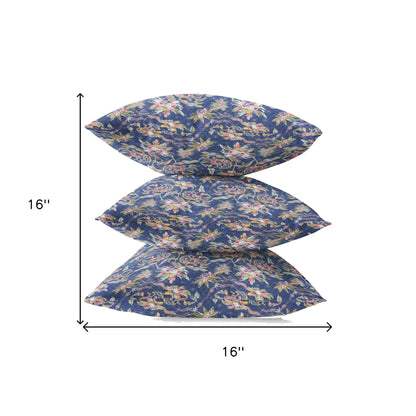 Blue Yellow Roses Suede Pillow