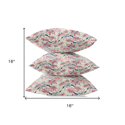 Red Pale Green Roses Suede Pillow