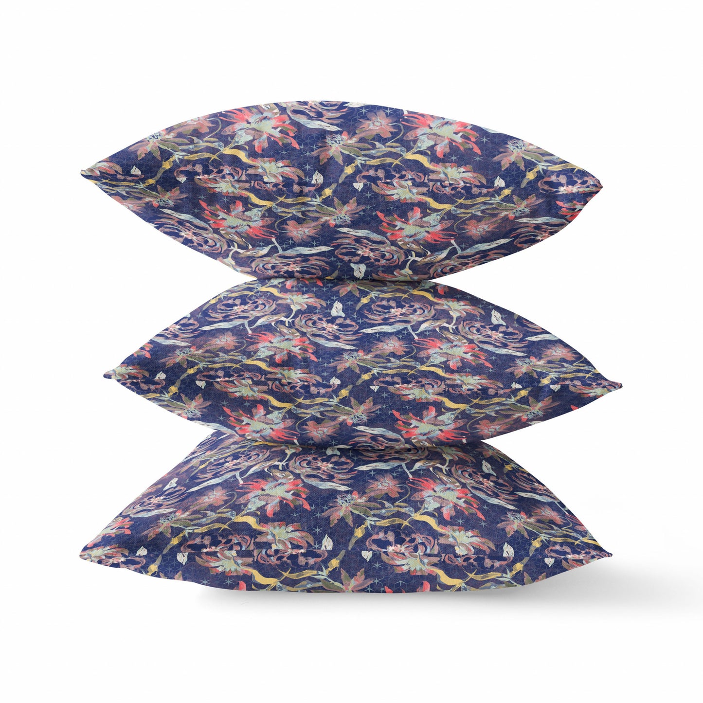 Midnight Blue Roses Suede Pillow