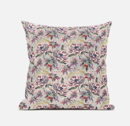 Pink Yellow Roses Suede Pillow