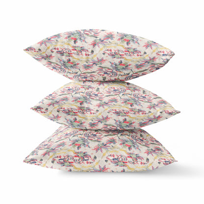 Pink Yellow Roses Suede Pillow
