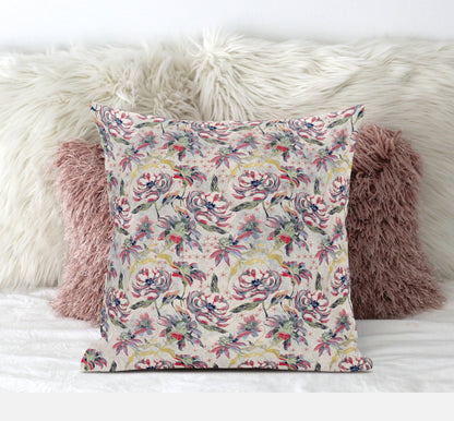 Pink Yellow Roses Suede Pillow