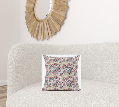 Pink Yellow Roses Suede Pillow