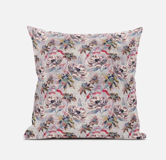 Lavender Pink Roses Suede Pillow