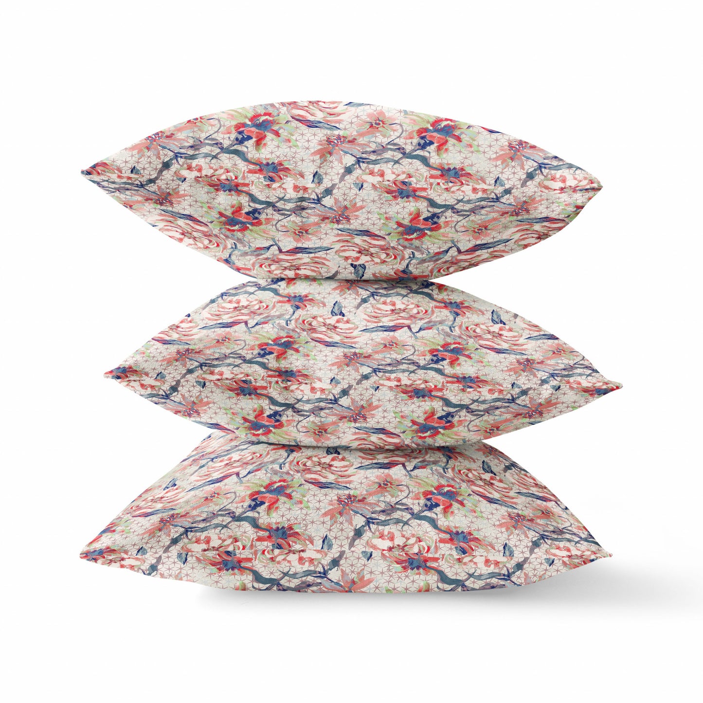 Red Light Indigo Roses Suede Pillow