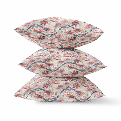 Red Light Indigo Roses Suede Pillow
