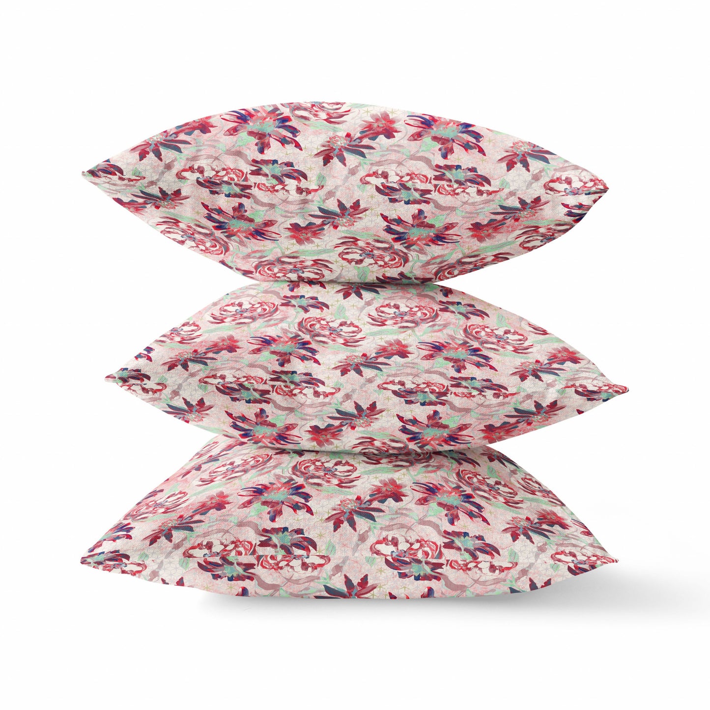 Red White Roses Suede Pillow