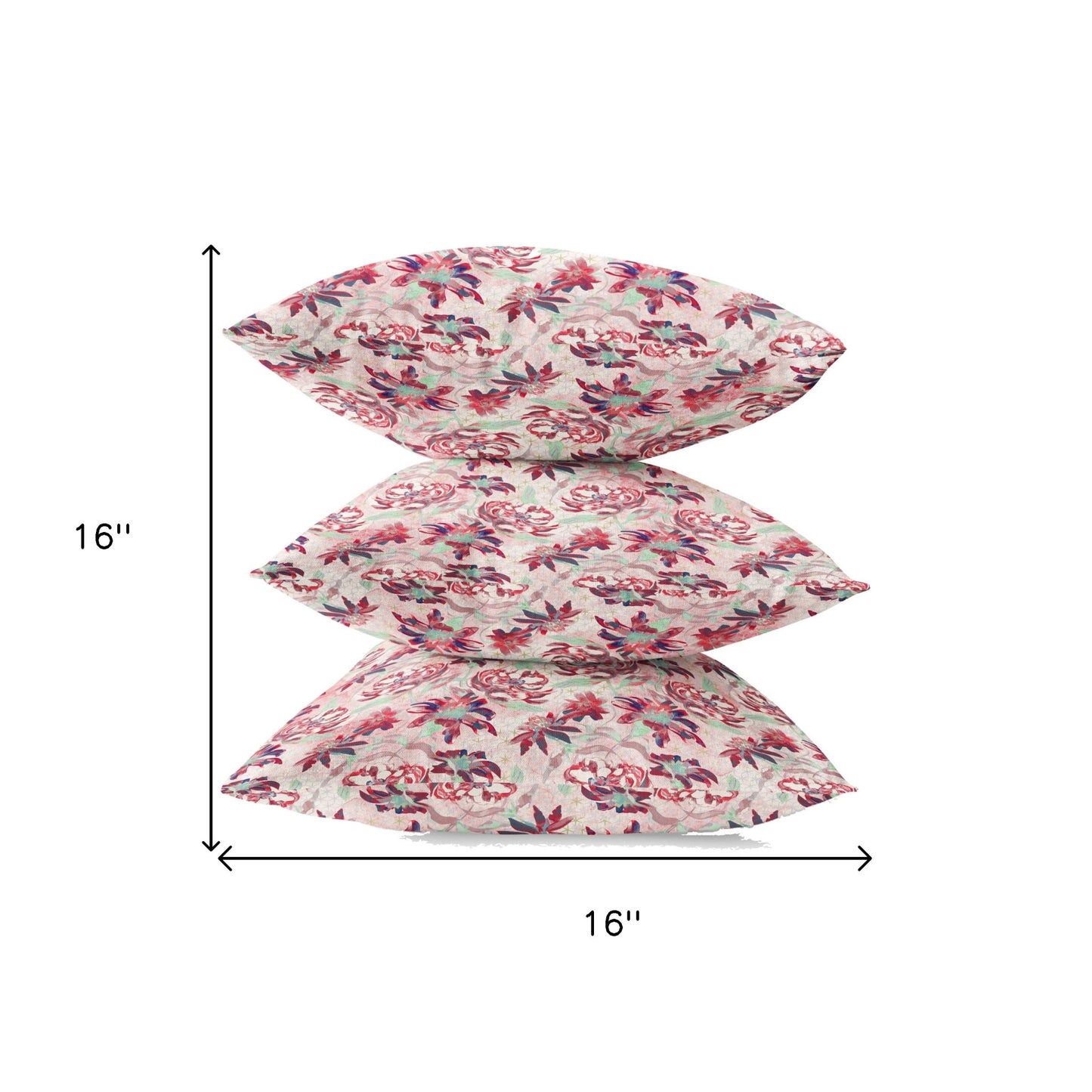 Red White Roses Suede Pillow