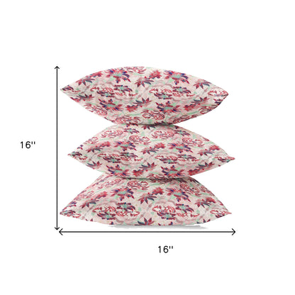 Red White Roses Suede Pillow