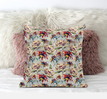 Red Yellow Roses Suede Pillow
