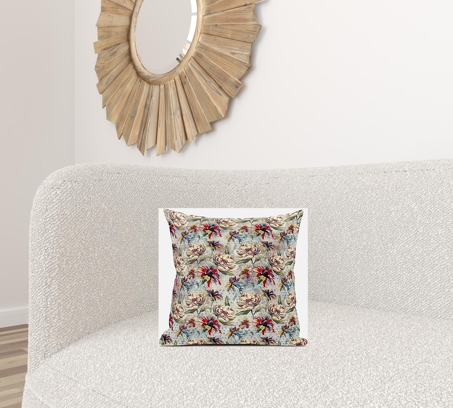 Red Yellow Roses Suede Pillow