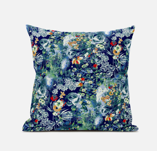 Blue Turquoise Springtime Suede Pillow