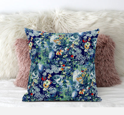 Blue Turquoise Springtime Suede Pillow