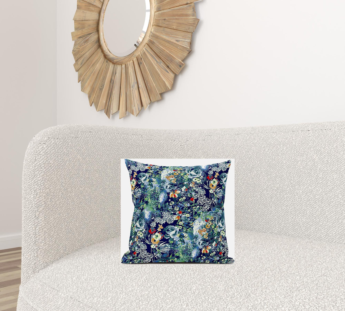 Blue Turquoise Springtime Suede Pillow