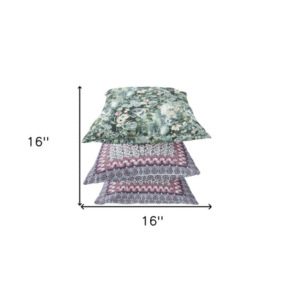 Green Gray Springtime Suede Pillow