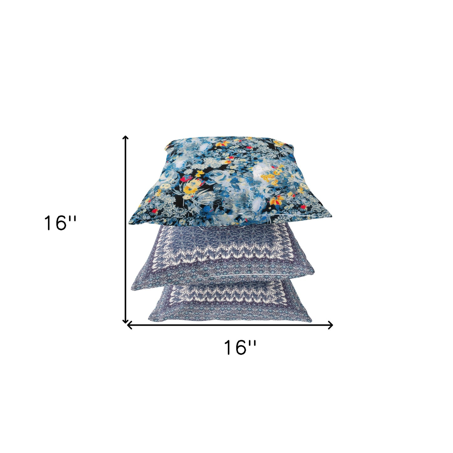 Blue Yellow Springtime Suede Pillow