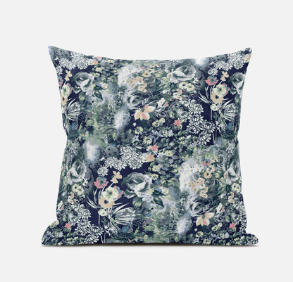 Gray Indigo Springtime Suede Pillow