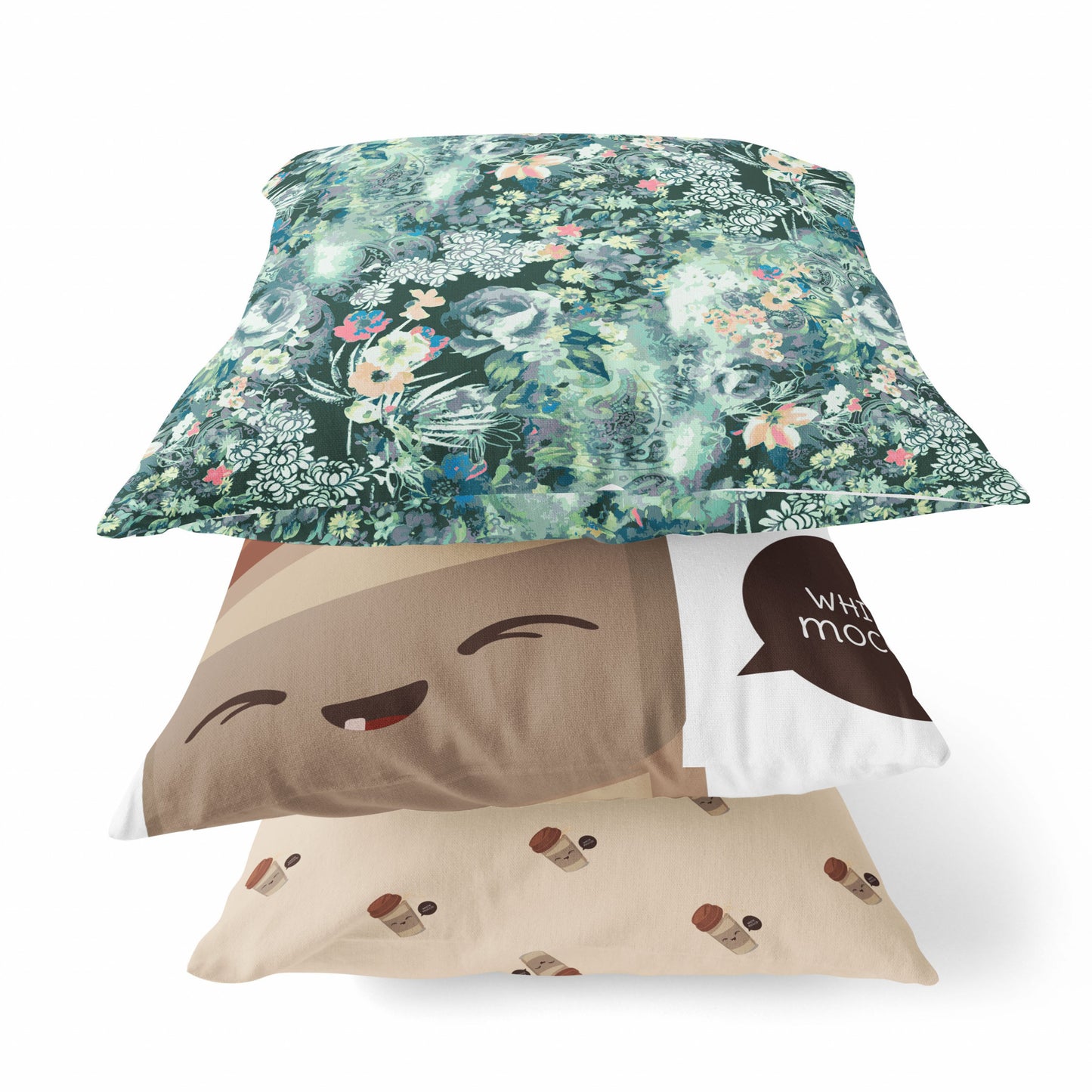Green Black Springtime Suede Pillow