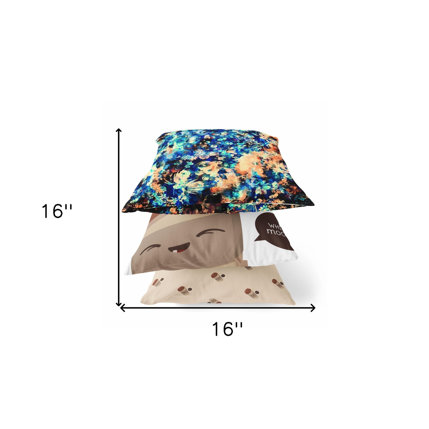 Orange Blue Springtime Suede Pillow