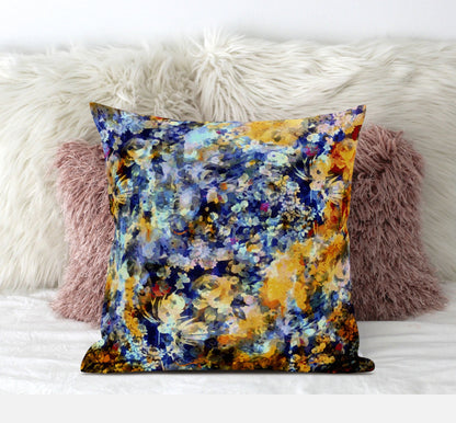 Orange Indigo Springtime Suede Pillow