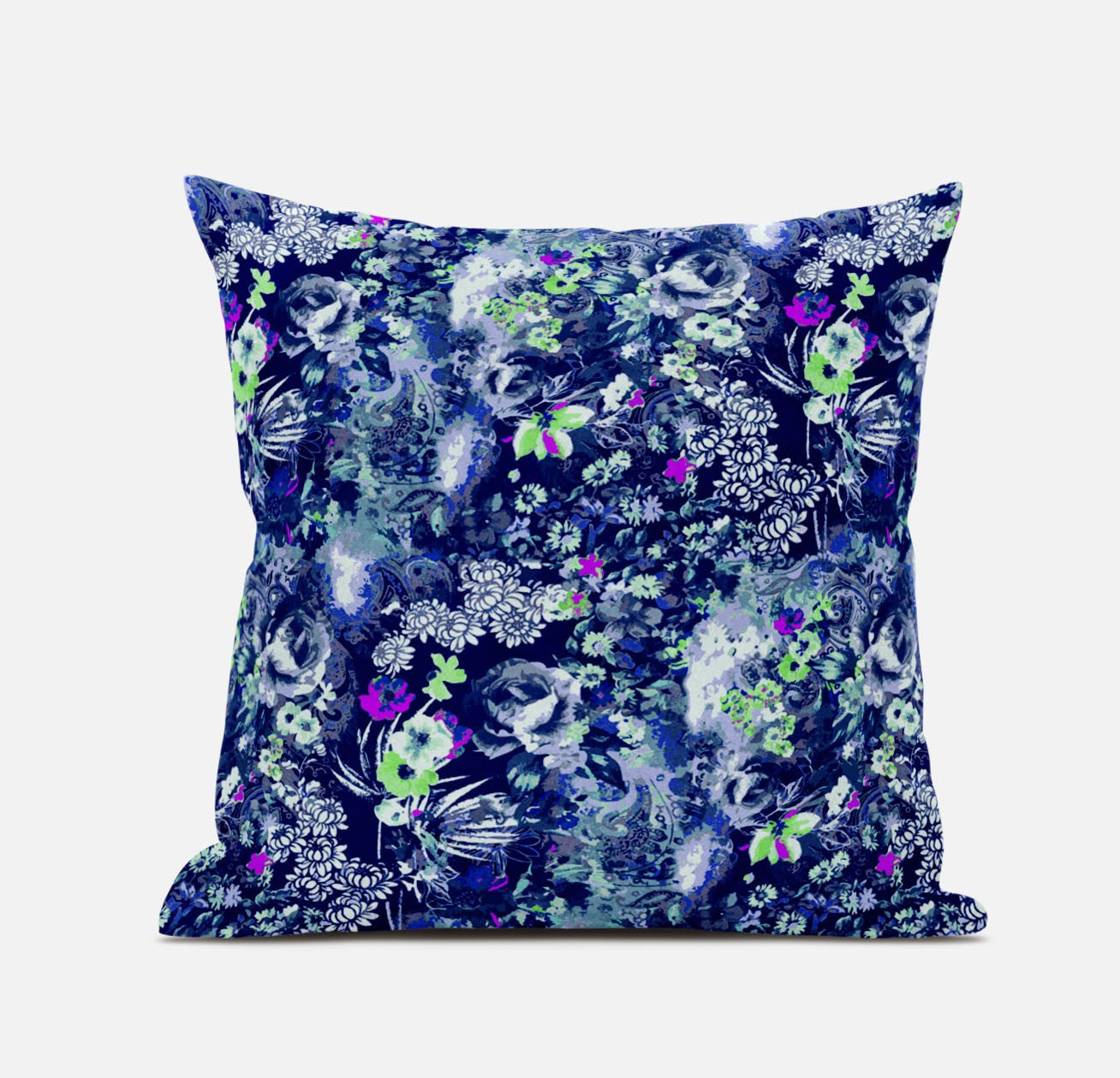 Purple Blue Springtime Suede Pillow
