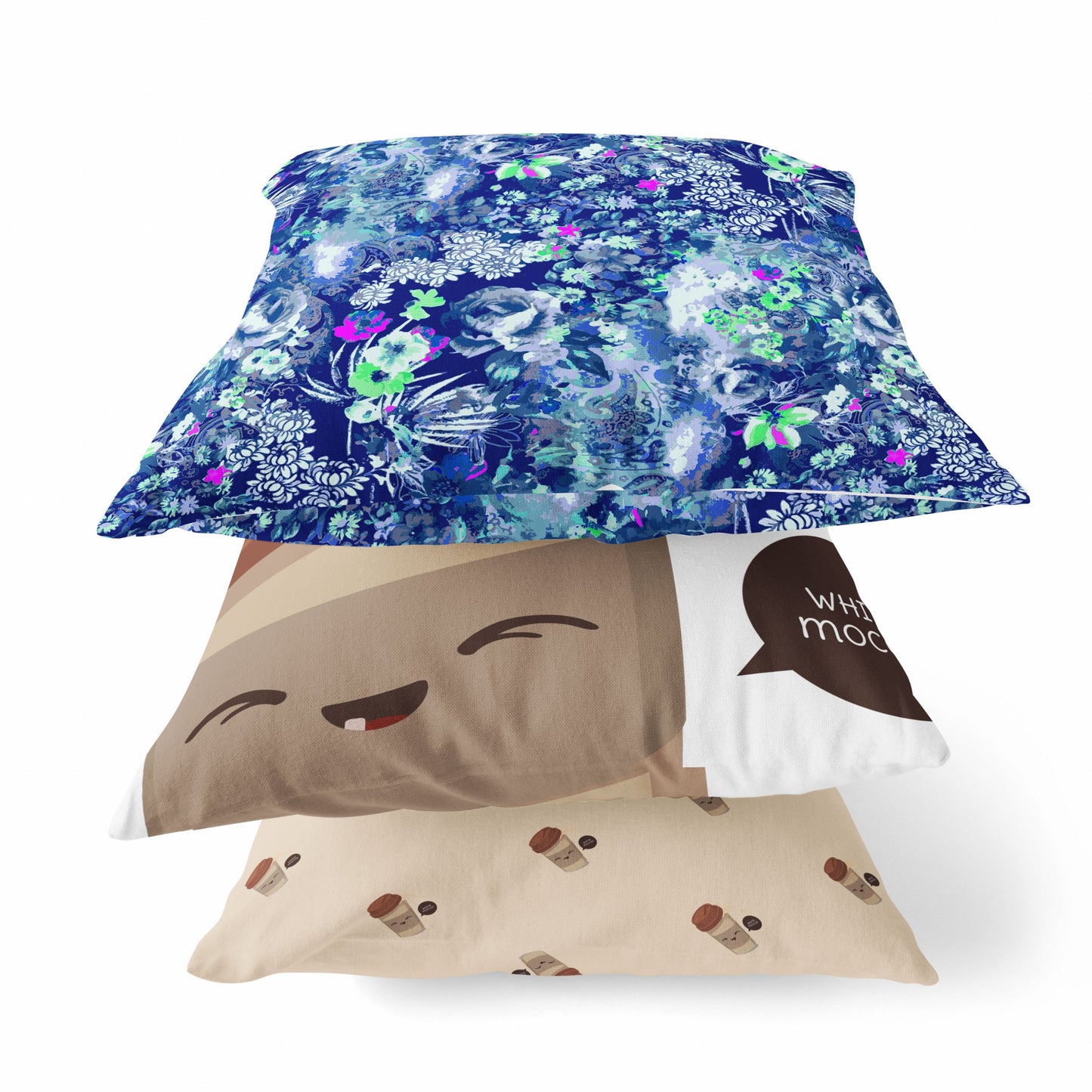 Purple Blue Springtime Suede Pillow