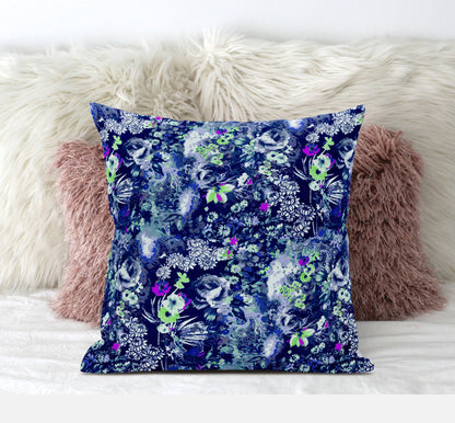 Purple Blue Springtime Suede Pillow