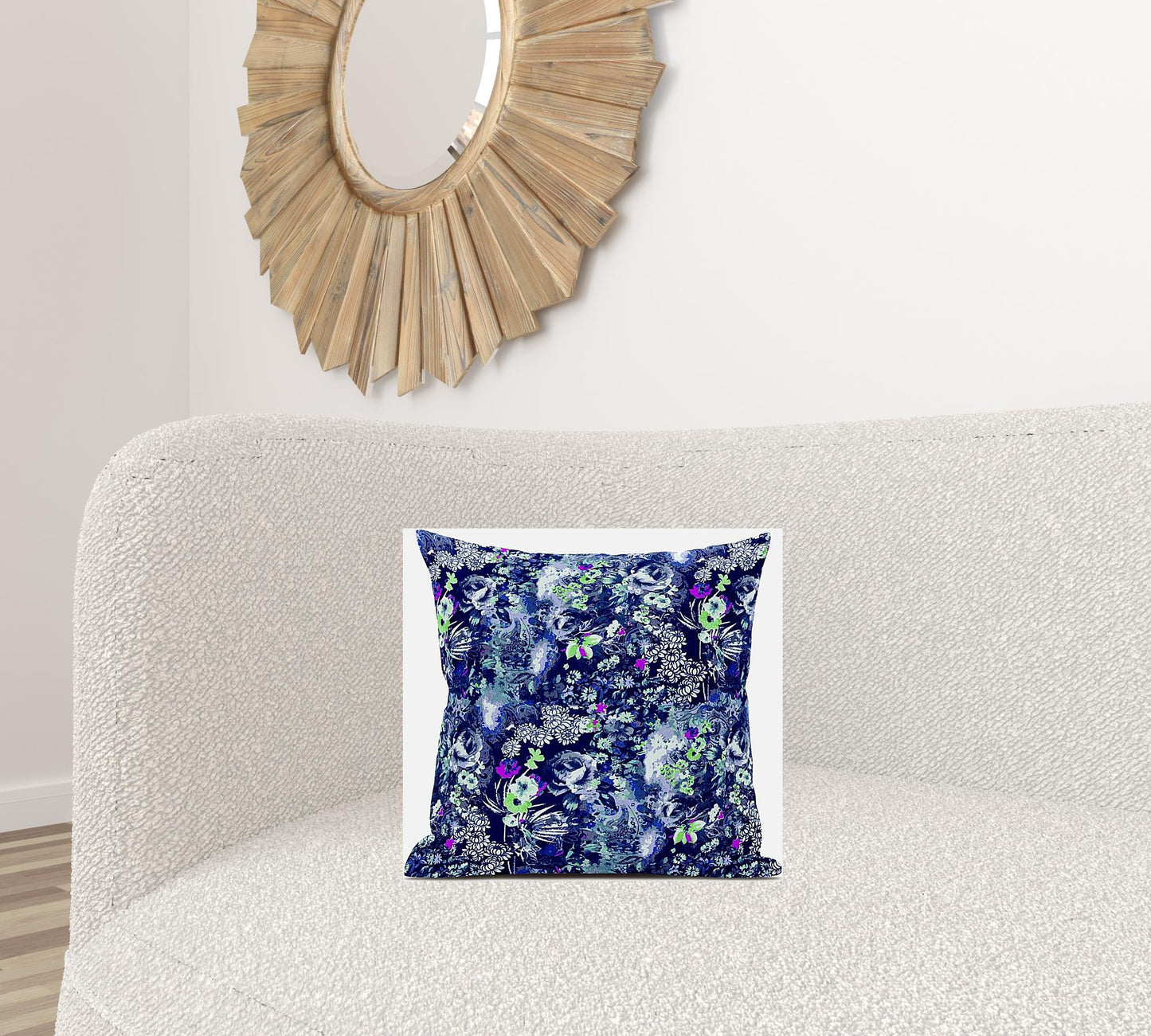Purple Blue Springtime Suede Pillow