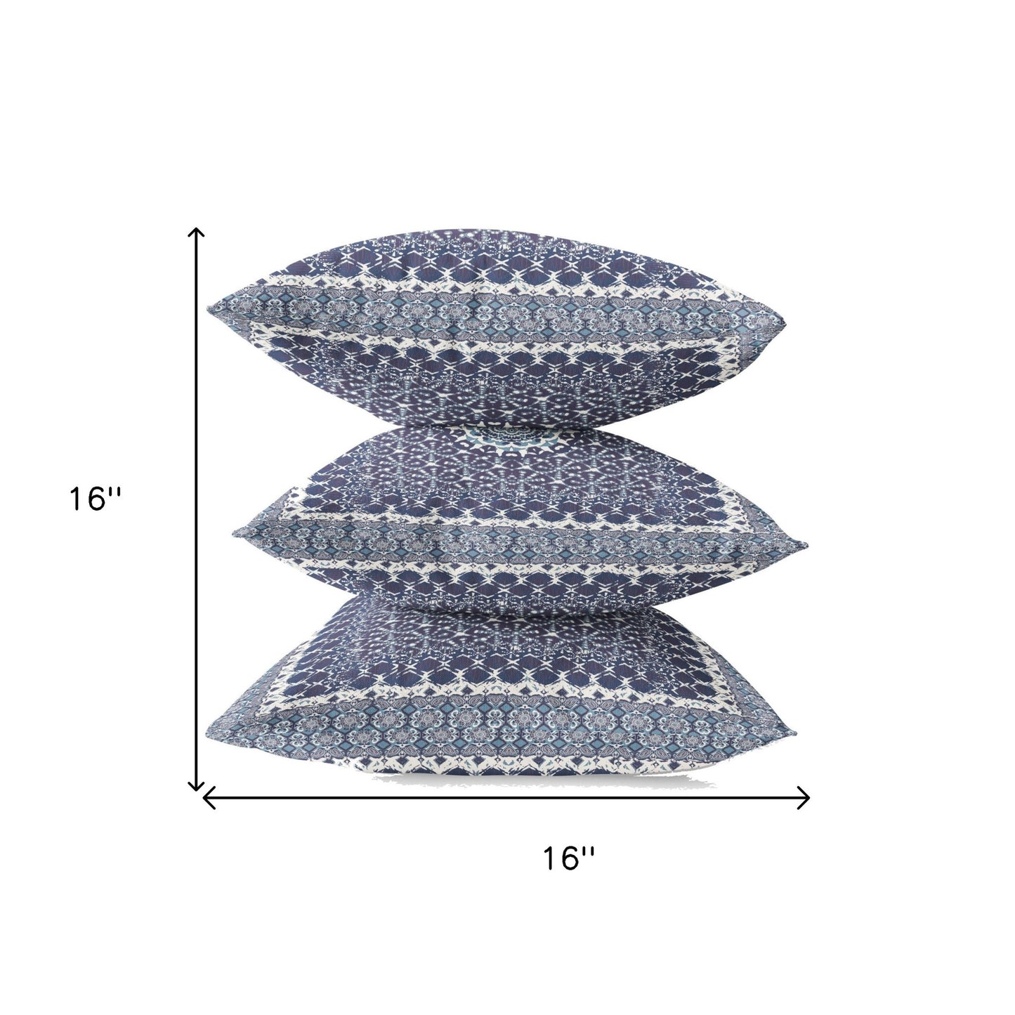 Indigo Blue Holy Floral Suede Pillow