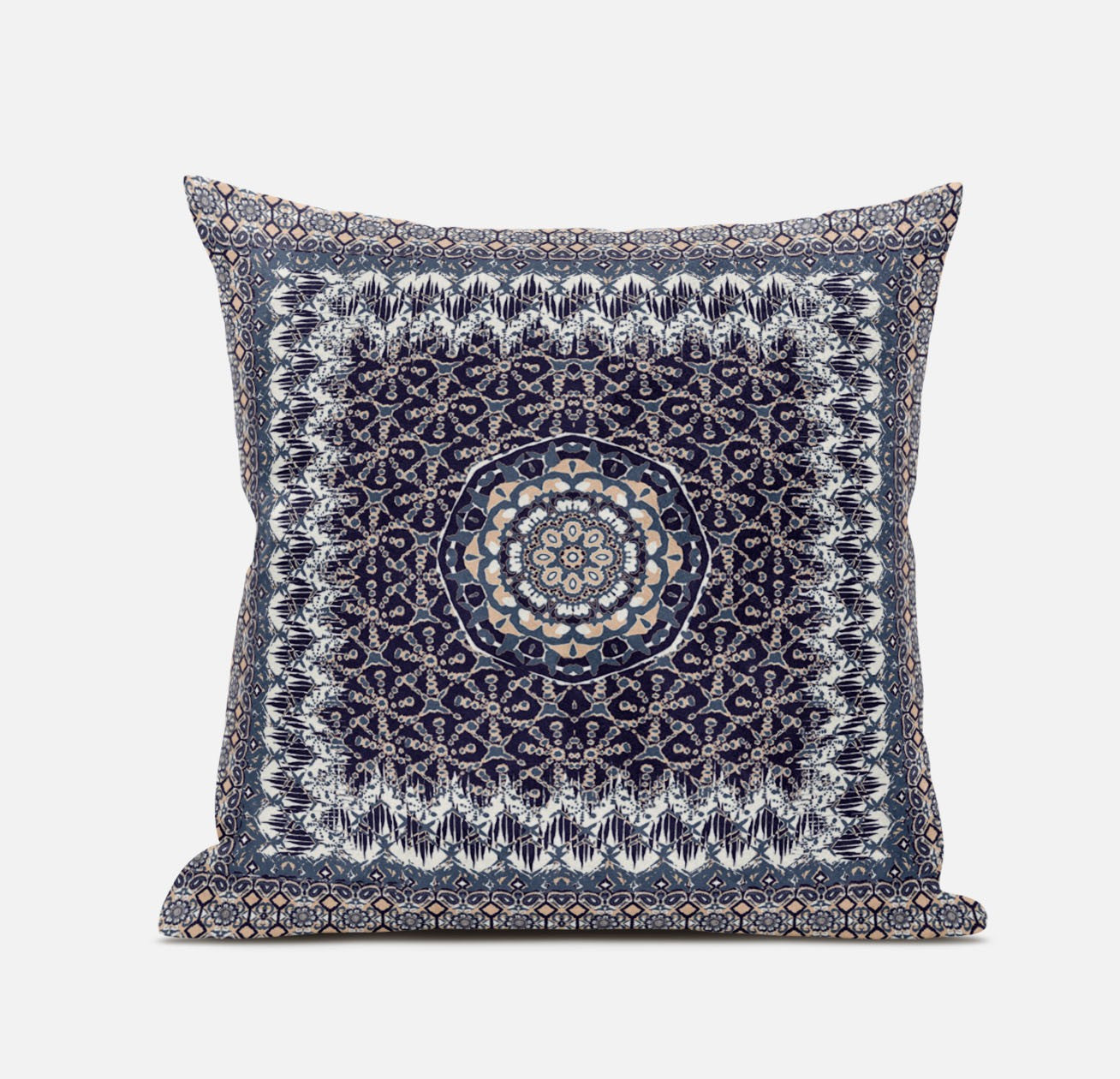 Gray Peach Holy Floral Suede Pillow