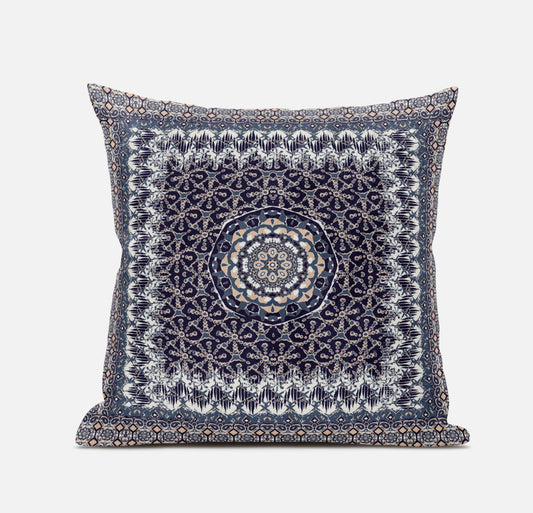 Gray Peach Holy Floral Suede Pillow