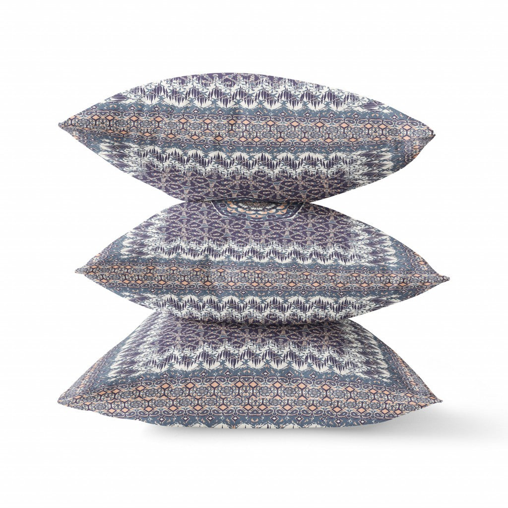 Gray Peach Holy Floral Suede Pillow